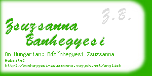 zsuzsanna banhegyesi business card